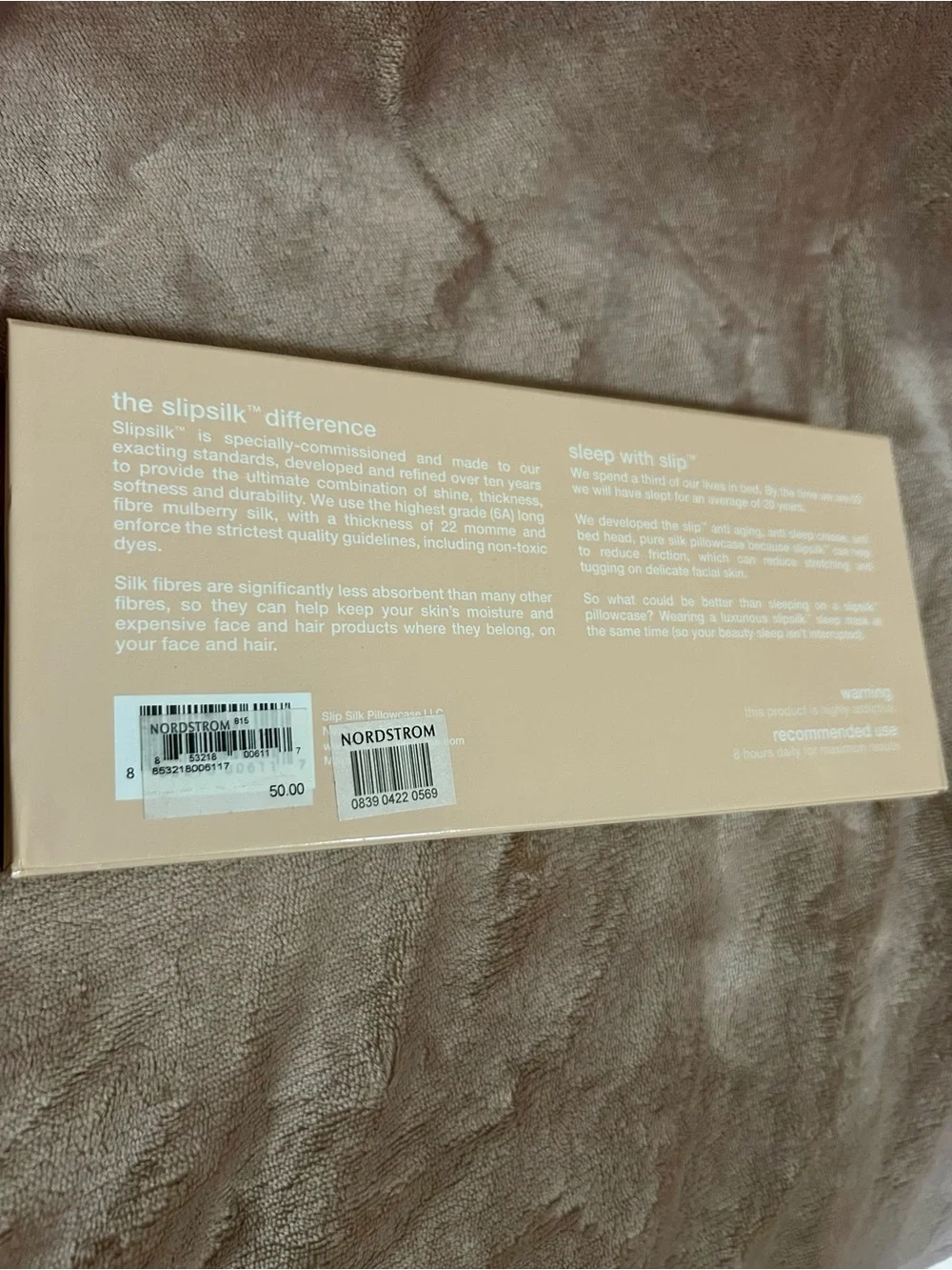 NWT Slip Pure Silk Sleep Mask Sealed In Box - Caramel